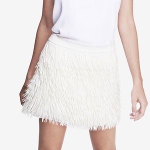 Express White Fringe skirt